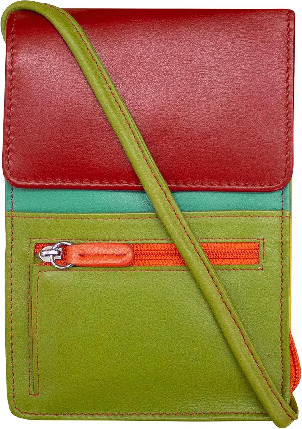 ili New York 6827 Genuine Leather Crossbody Organizer with RFID Blocking Lining