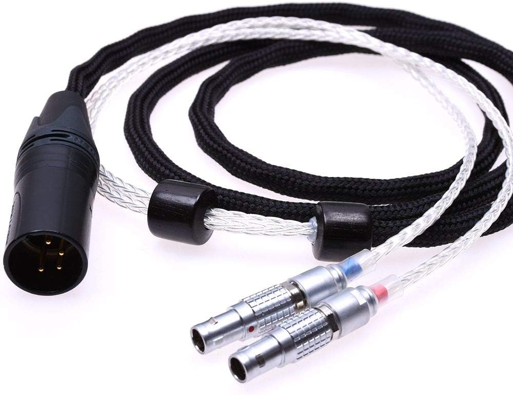 Black 16 Cores 5N Pcocc For Focal Utopia Ultra Headphone Upgrade Cable Extension cord (1.2M silver plated, 4Pin XLR plug)