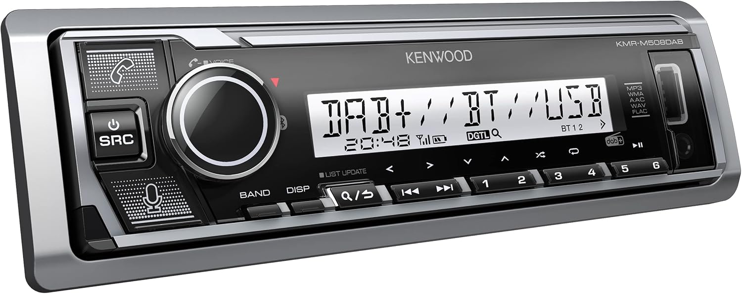 KENWOOD KMR-M508DAB Car Radio, Black, Silver, 13 x 20 x 10 cm
