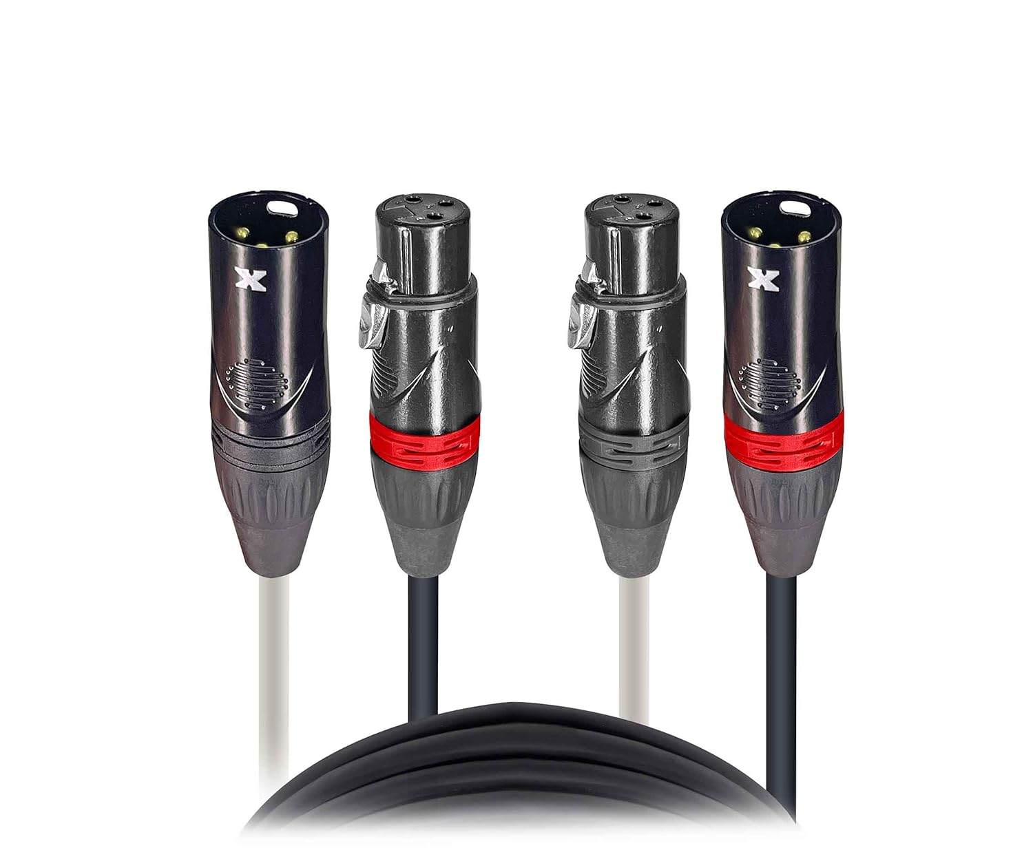 Prox XC-DXLR100 100' Balanced Dual XLR-M to XLR-F High Performance Audio Cable, Black