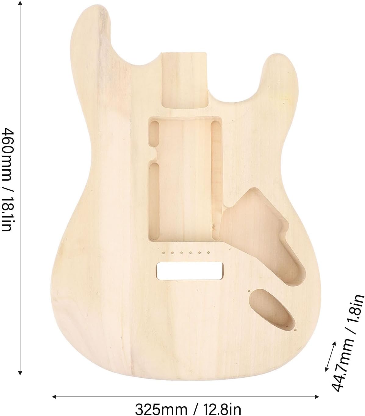 LiebeWH Electric Guitar Body Maple Wood Bass Guitar Body Unfinished Replacement DIY Accessory for Maker