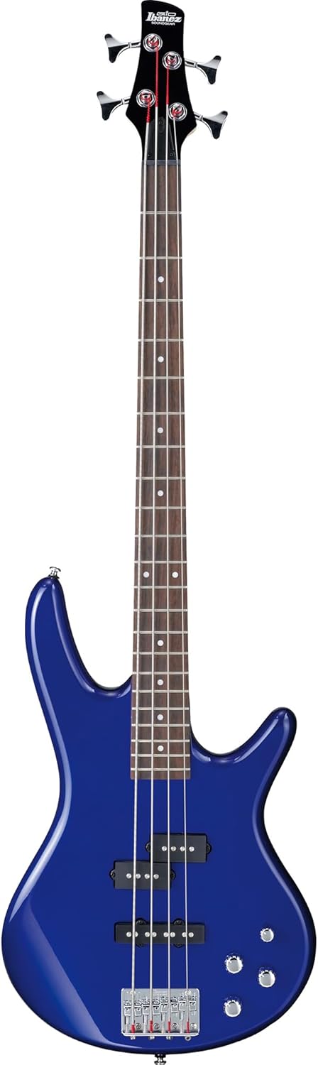 Ibanez GSR200 SR GIO Bass Guitar - Jewel Blue Bundle with Gig Bag, Tuner, Strap, Instrument Cable, Austin Bazaar Instructional DVD, and Polishing Cloth