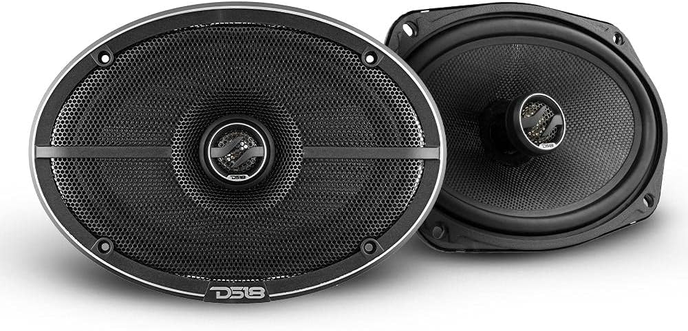DS18 ZXI-694 6x9 Car Audio Coaxial Speaker with Built in Neodymium Tweeter and Kevlar Cone – 2 Way 360 Watts Max 4 Ohm (2 Speakers) (Renewed), Black
