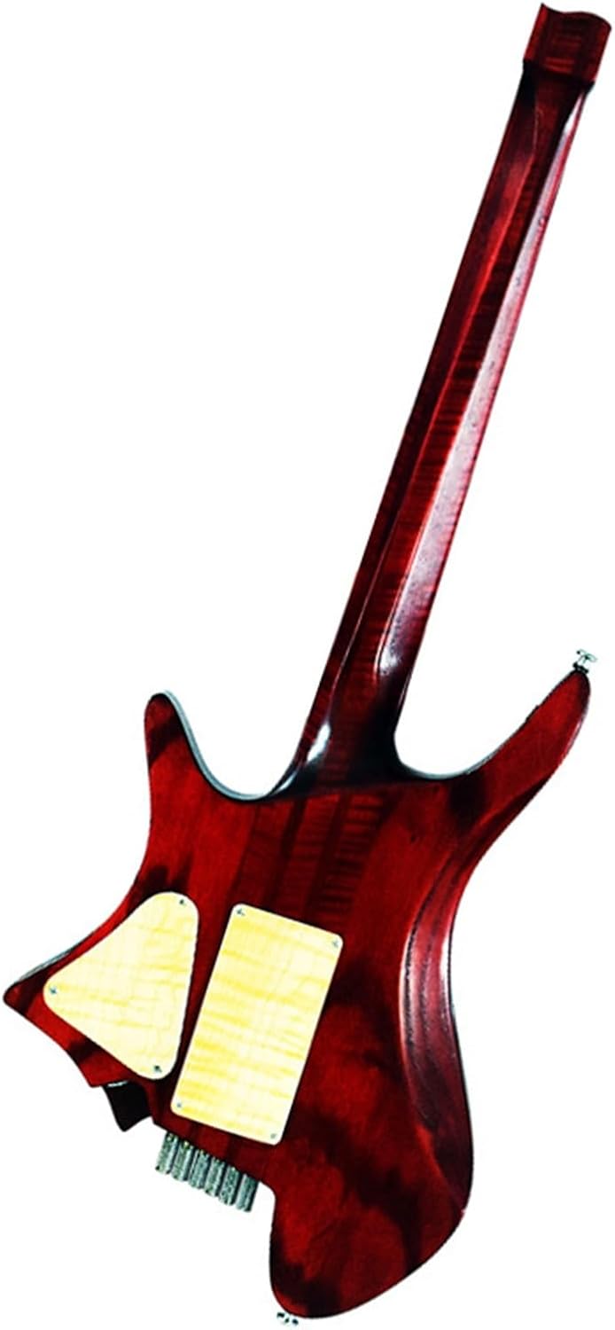 VENEKA Headless Electric Guitar 6-String Scalloped Frets Headless Electric Guitar Ash Body Maple Neck and Fretboard