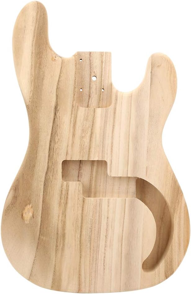 Unfinished Guitar Bass Body Bass Body,Guitar Body Maple DIY Electric Guitar Parts Accessories Predrilled and Reusable for DIY Craft Lovers