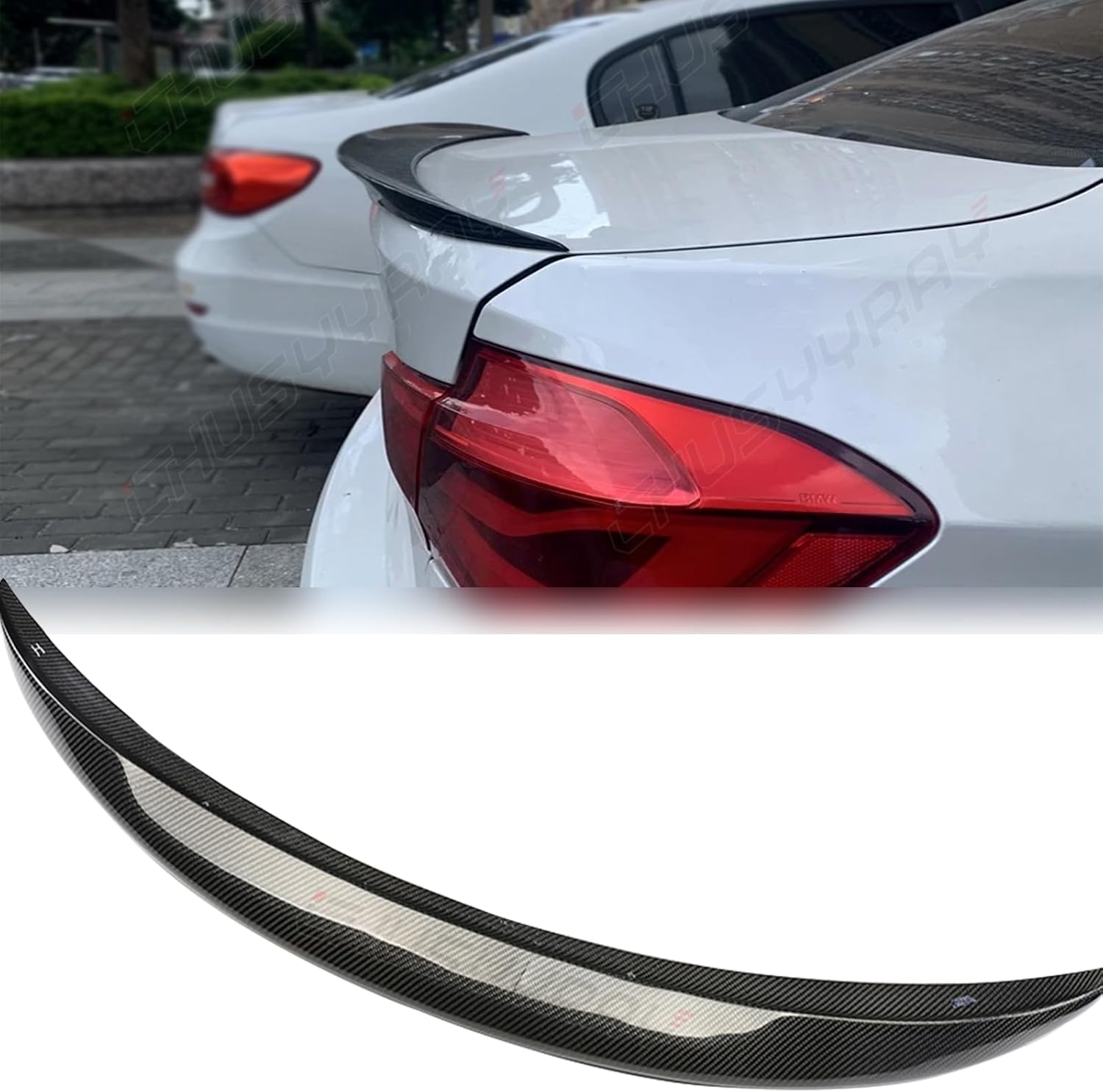 CHUSYYRAY Spoiler Wing Compatible with BMW E92 3 Series Sedan 2006 2007 2008 2009 2010 2011 Rear Spoiler Exterior Spoiler Lip Kit, Car Exterior Accessories for Men Women (Carbon Fiber Design)