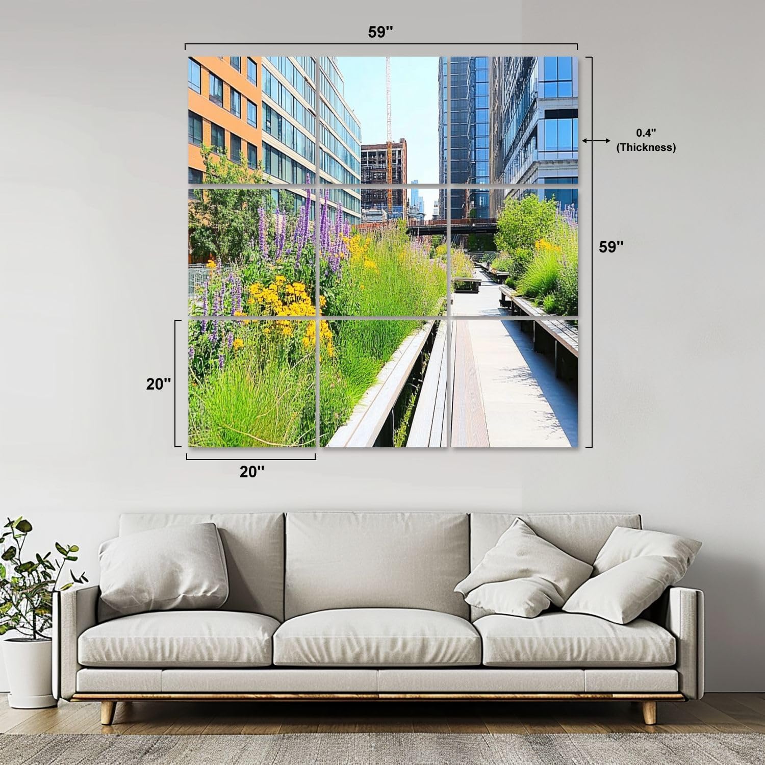 Art Acoustic Panels Self Adhesive new york city spring new york pictures 9 Packs Decorative Soundproof Wall Panels Large Sound Absorbing Panels for Home Office 60