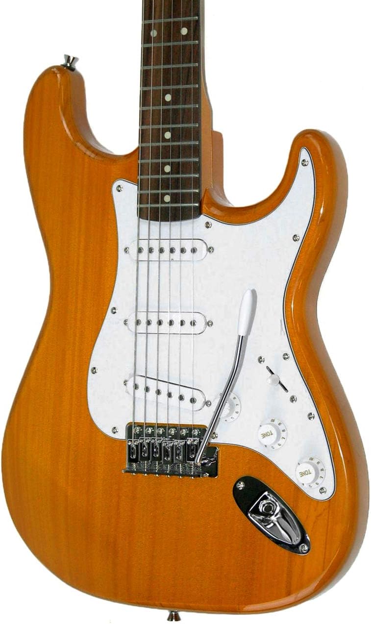 Oscar Schmidt 6 String Double Cutaway SSS Electric Guitar. Natural, Right, (OS-300-NH-A)