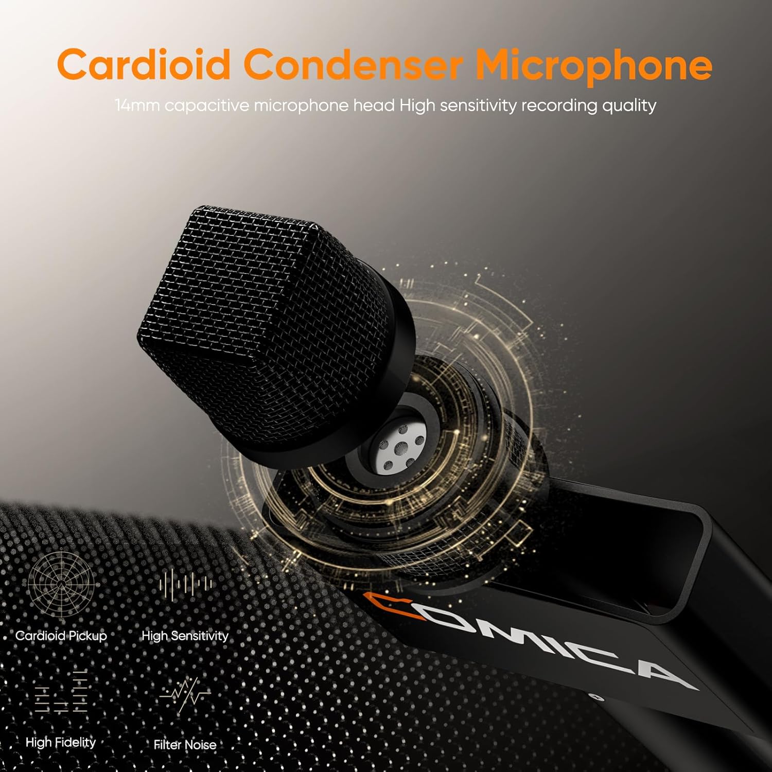 COMICA Revo S Wireless Handheld Microphone, Professional Handheld Interview Mic for iPhone16 15, Android Phones Laptops PC with USB-C Plug, Reporter Mic for Content Creators, Interviews, Reporting