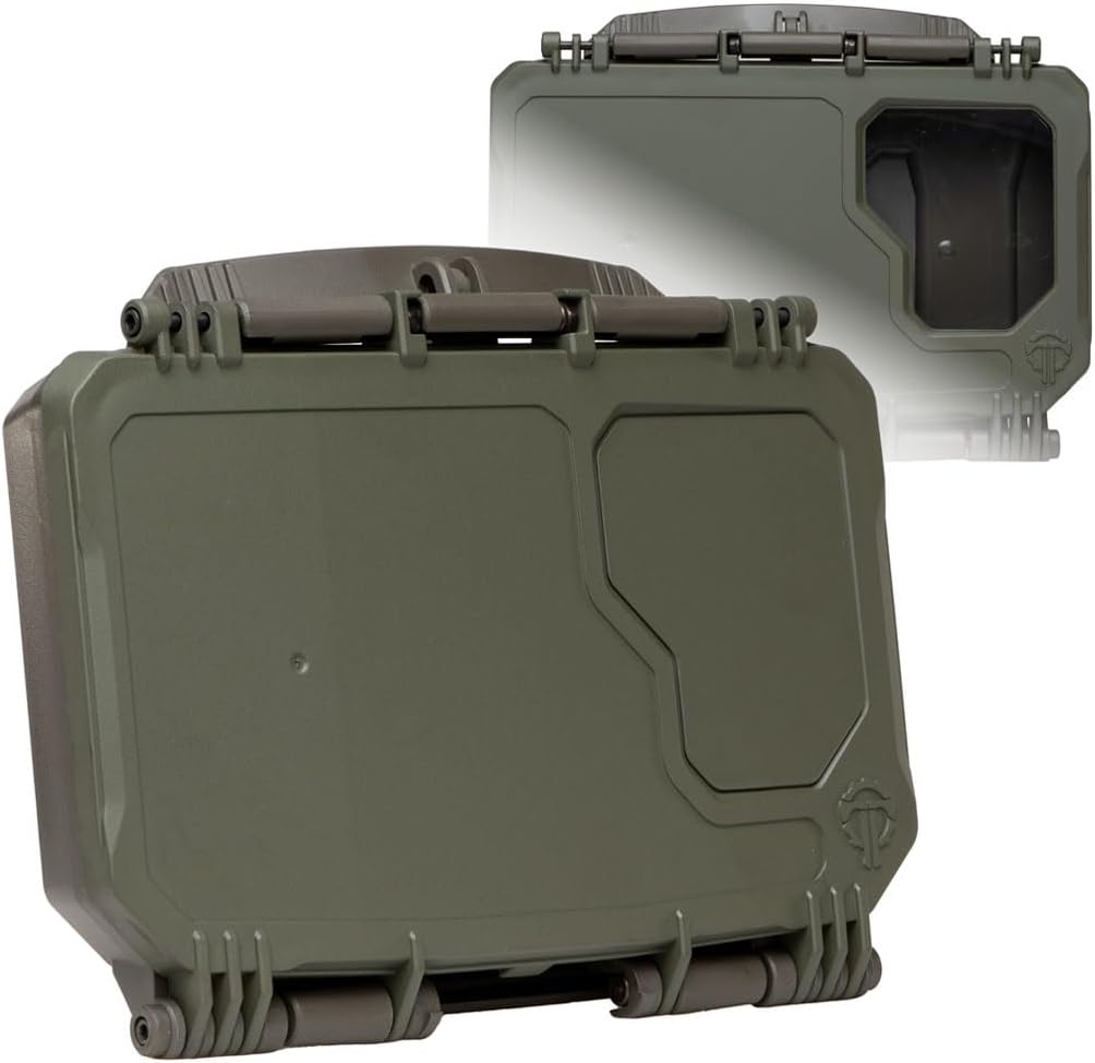 Thyrm DarkVault Comms 2.0 Critical Gear Case with Patch Panels, Integrated Phone Clamp, Viewing Window, for Chest Rig Compatible with Smartphones, Made in USA (Ranger Front/OD Back, Large)