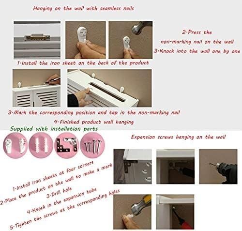 Router Storage Box,Wall Mount WiFi Router Stand Floating Wall Mounted Shelf 2 Tiers Set-top Box Supports Home and Office WiFi Router Adjustable Cable Box Stands (Color : White, Size : 48 * 1