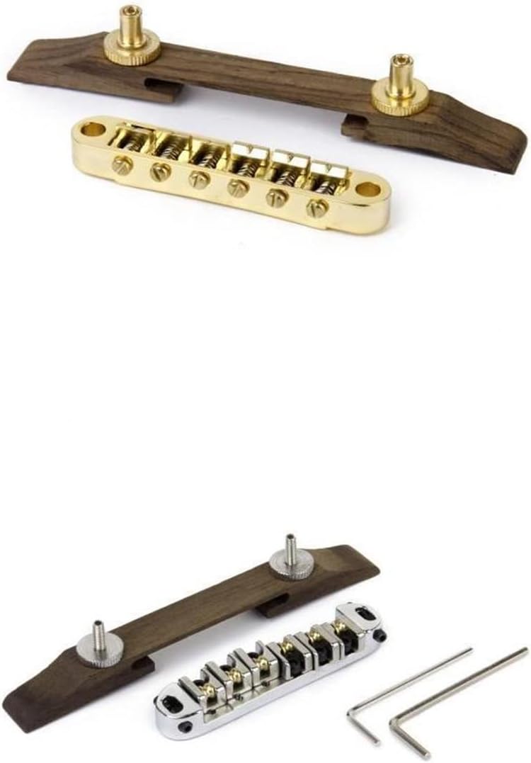 Bass Guitar Rosewood Bridge Saddles Gold +Silver Guitar Roller Bridge Electric Guitar Bridge