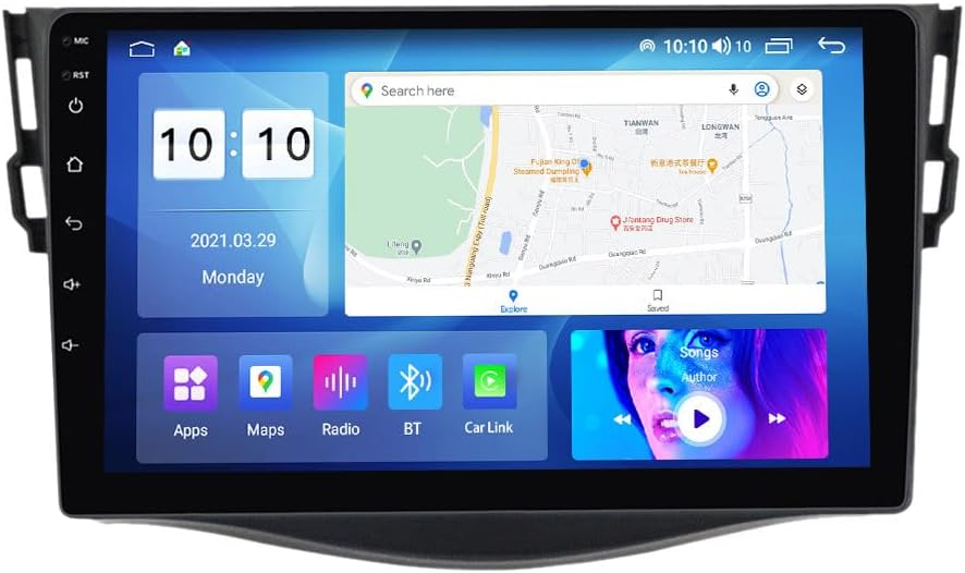 Android Car Stereo for Toyota RAV4 2005-2013,9 inch IPS Touchscreen with Upgrade Wireless CarPlay & Android Auto,WiFi/GPS,Support SWC and Subwoofer,4-Core 1+32G