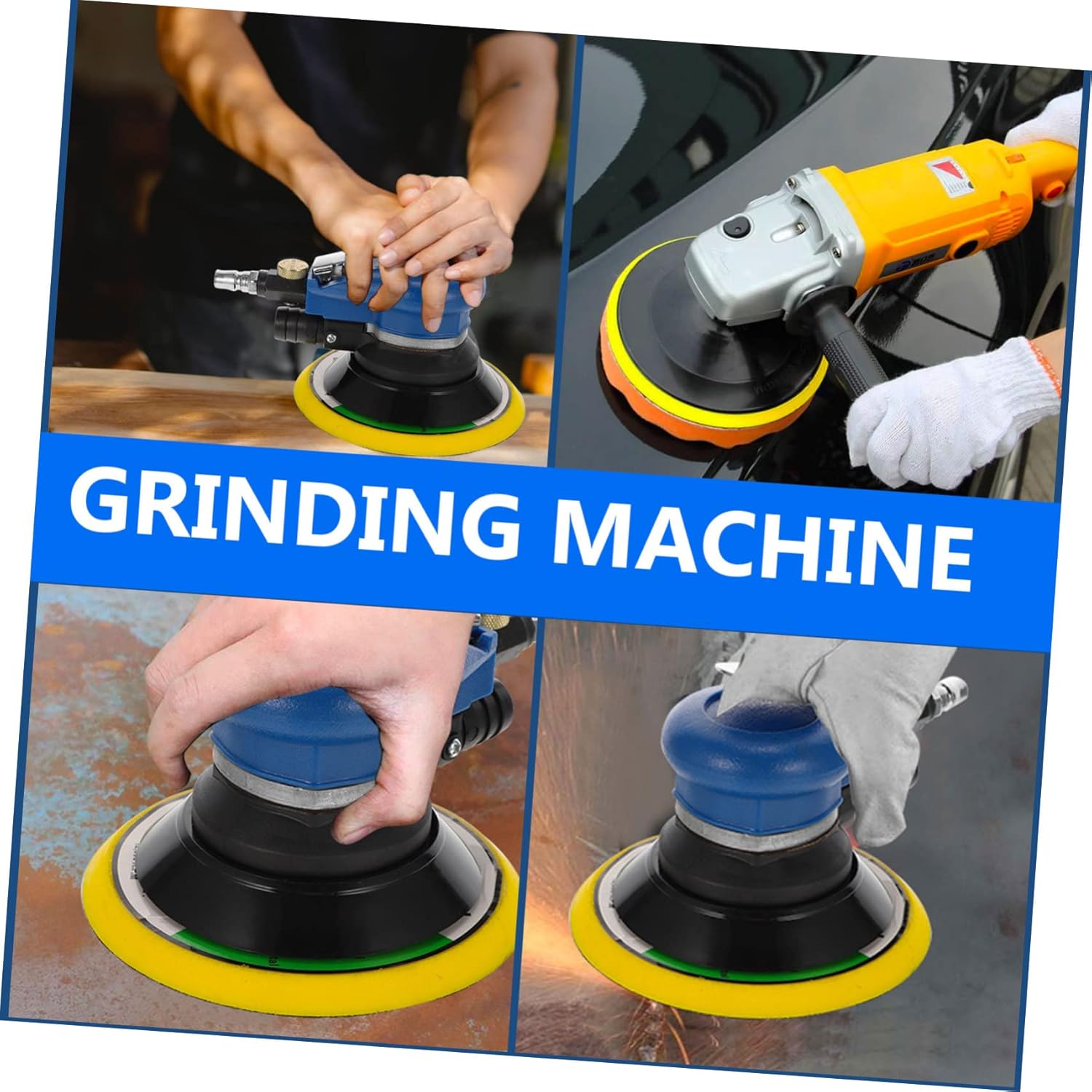 Homoyoyo 2 Sets Pneumatic Grinding Machine Compact Waxing Tool for Polishing Sanding and Grinding Handheld Air Polisher with Dust Collection for DIY and Automotive Use