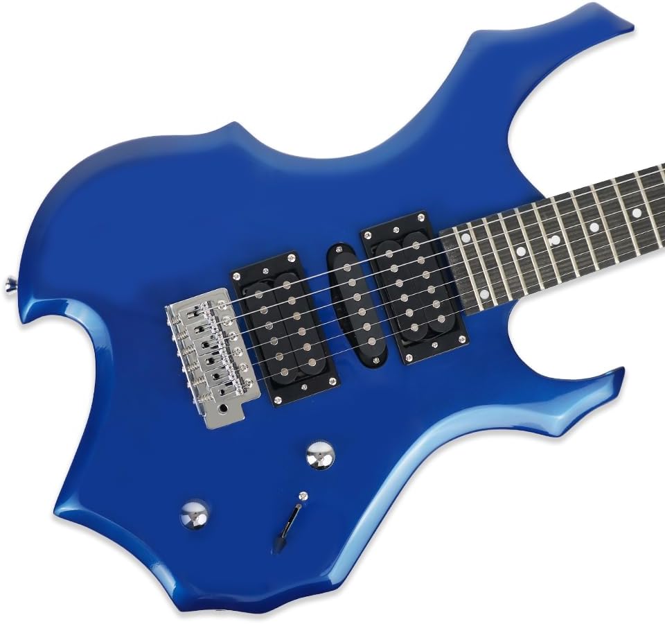 Fojill Heavy Metal Cool Shape Electric Guitar Kit Set Beginner Starter Combo Package Bundle 20W Amplifier Amp Accessory Padded gig Bag,Picks, Cable,Strap,Extra Strings