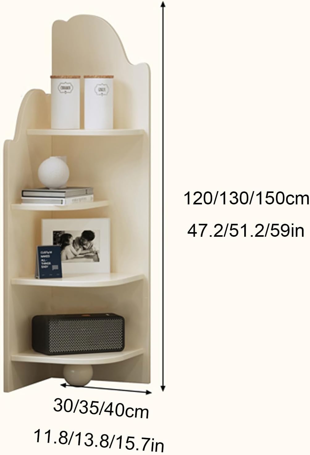 Modern Vertical Bookshelf Tower, Free Standing Corner Bookcase Open Shelves, Simple Storage Shelf Unit, Storage Cabinet Display Rack for Small Spaces(Brown 1,35 * 120cm/13.8 * 47.2in)