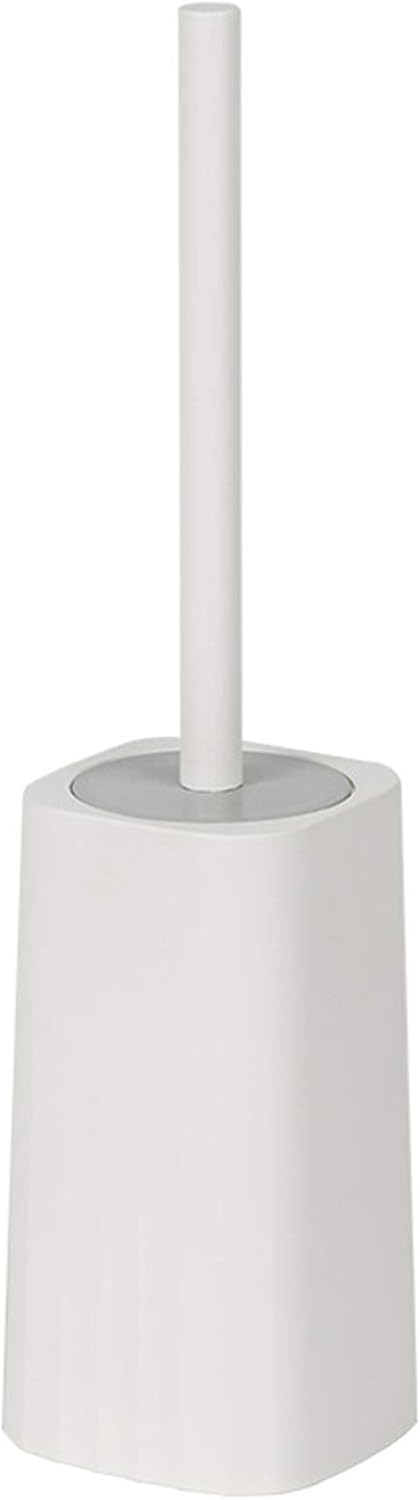 NLIAN- Toilet Brush with Holder in Attractive Modern Design PP 21cm Handle Soft Dense Long Bristles Clean Easily Closed Toilet Brush Set 11x10x40cm