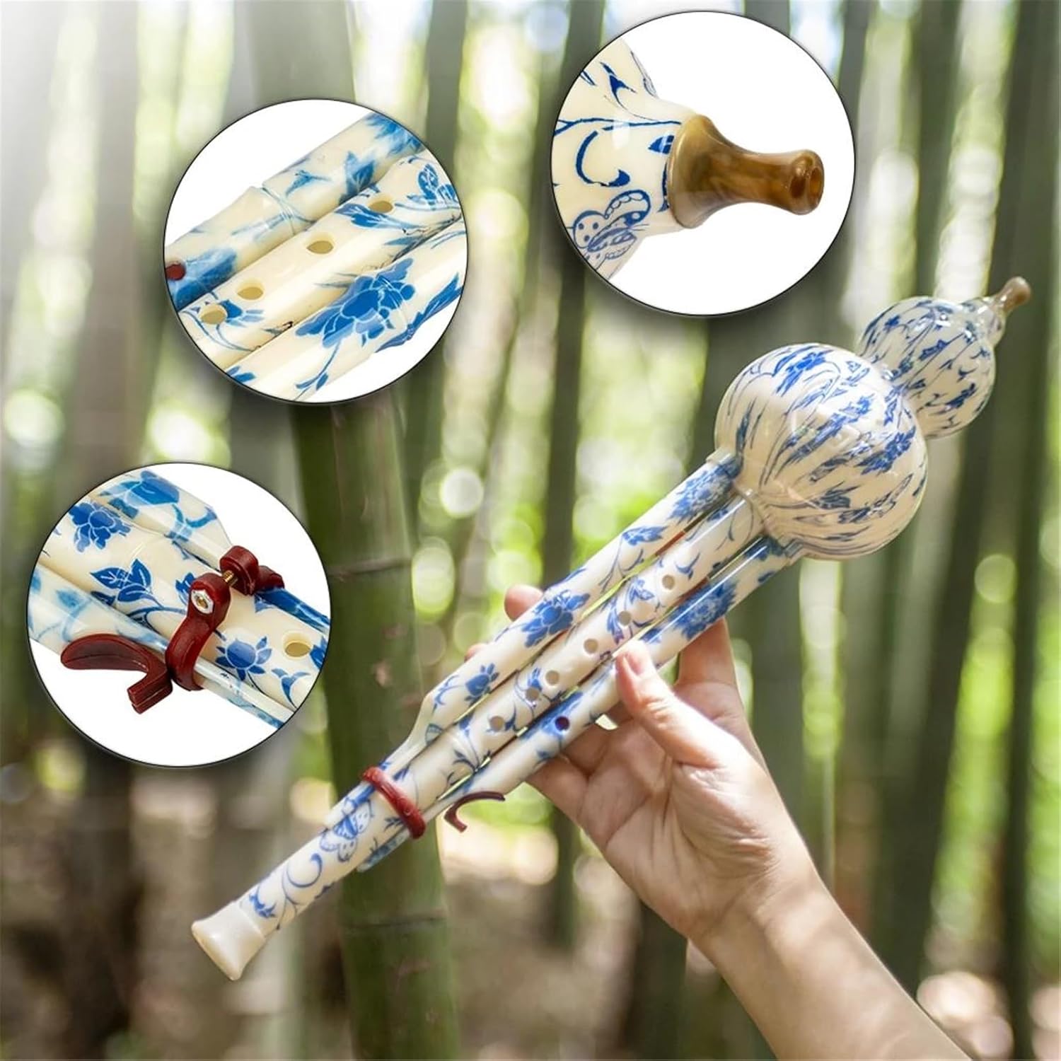 Hulusi Flute Hulusi Chinese Curcubit Gourd Flute Key Of C Sweet And Clear Sound Lightweight And Easy Carrying Woodwind Instrument