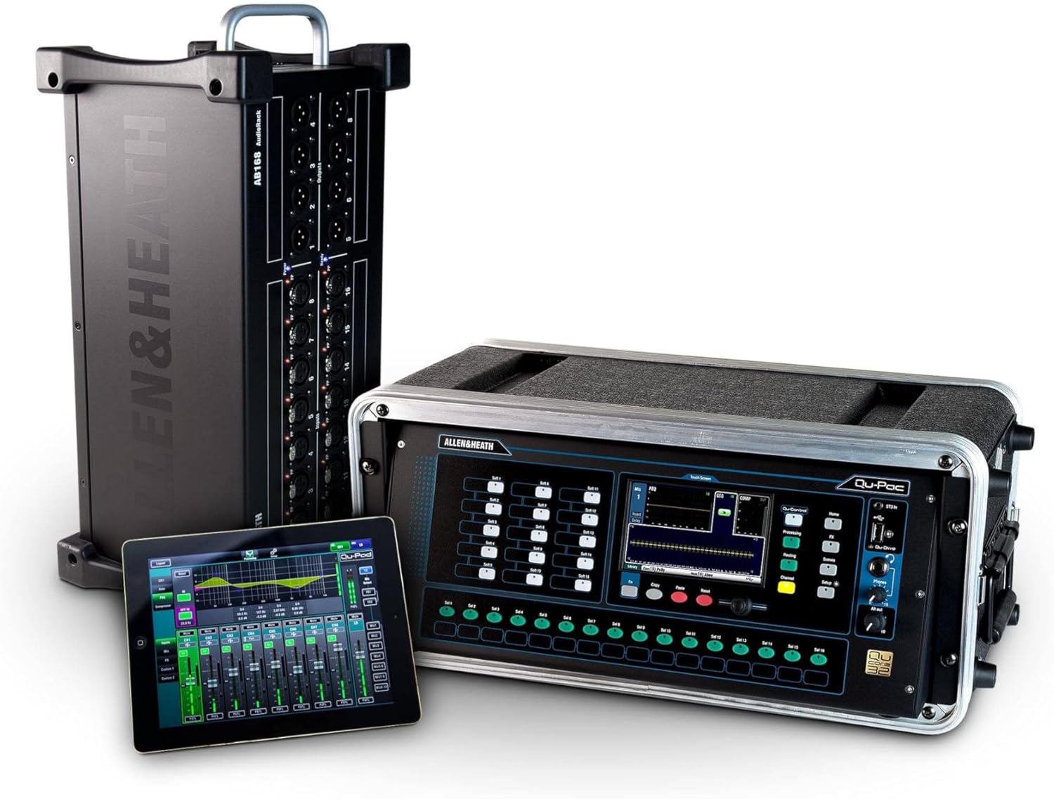 Allen & Heath QU-PAC 16-In/12-Out Ultra Compact Digital Mixer with Touchscreen Control,Black