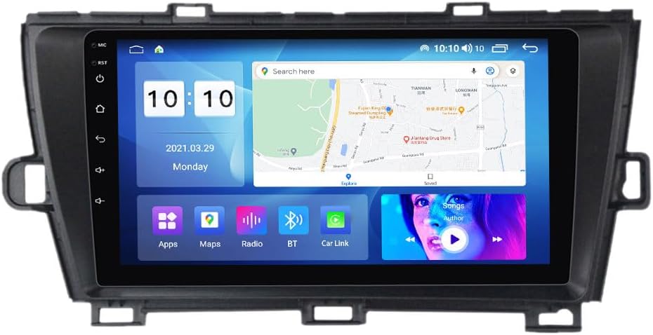 Android Car Stereo for Toyota Prius 2009-2015,9 inch IPS Touchscreen with Upgrade Wireless CarPlay & Android Auto,WiFi/GPS,Support SWC and Subwoofer,8-Core 8G+256G