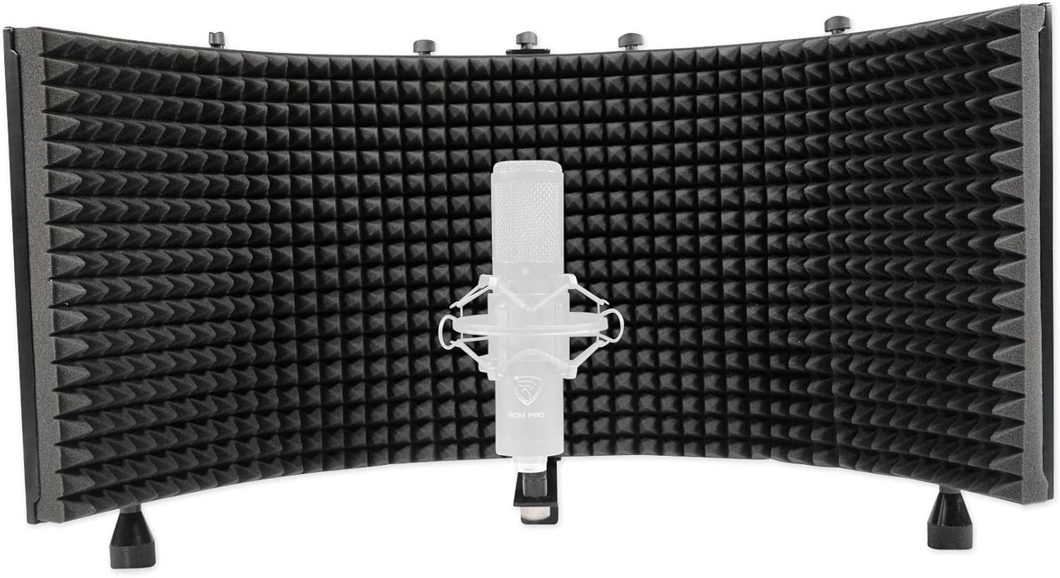 Rockville RockMix 5 Channel Pro Mixer Bundle PRO-M50 Headphones ROCKSHIELD Mic Isolation Shield RVES05 Stand + 512 Audio Warm Audio Skylight Microphone (5 Items)