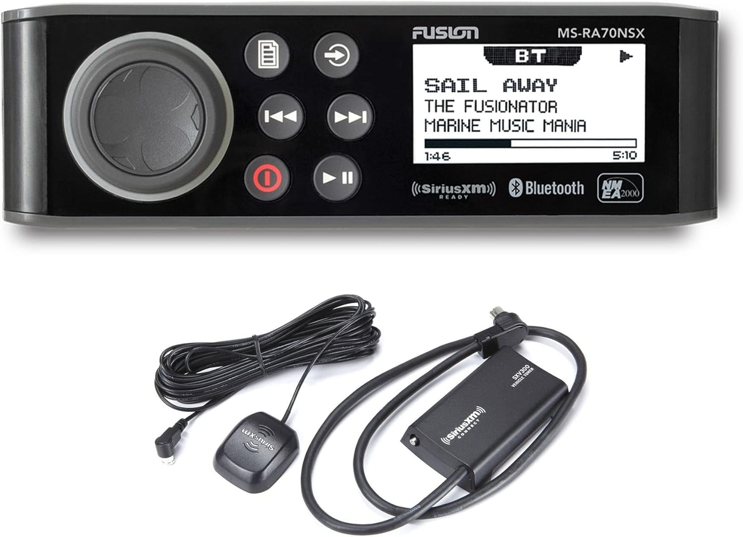 Garmin Fusion MS-RA70NSX Marine Radio Receiver with SXV300M1 SiriusXM Satellite Radio Receiver with Marine/RV Antenna