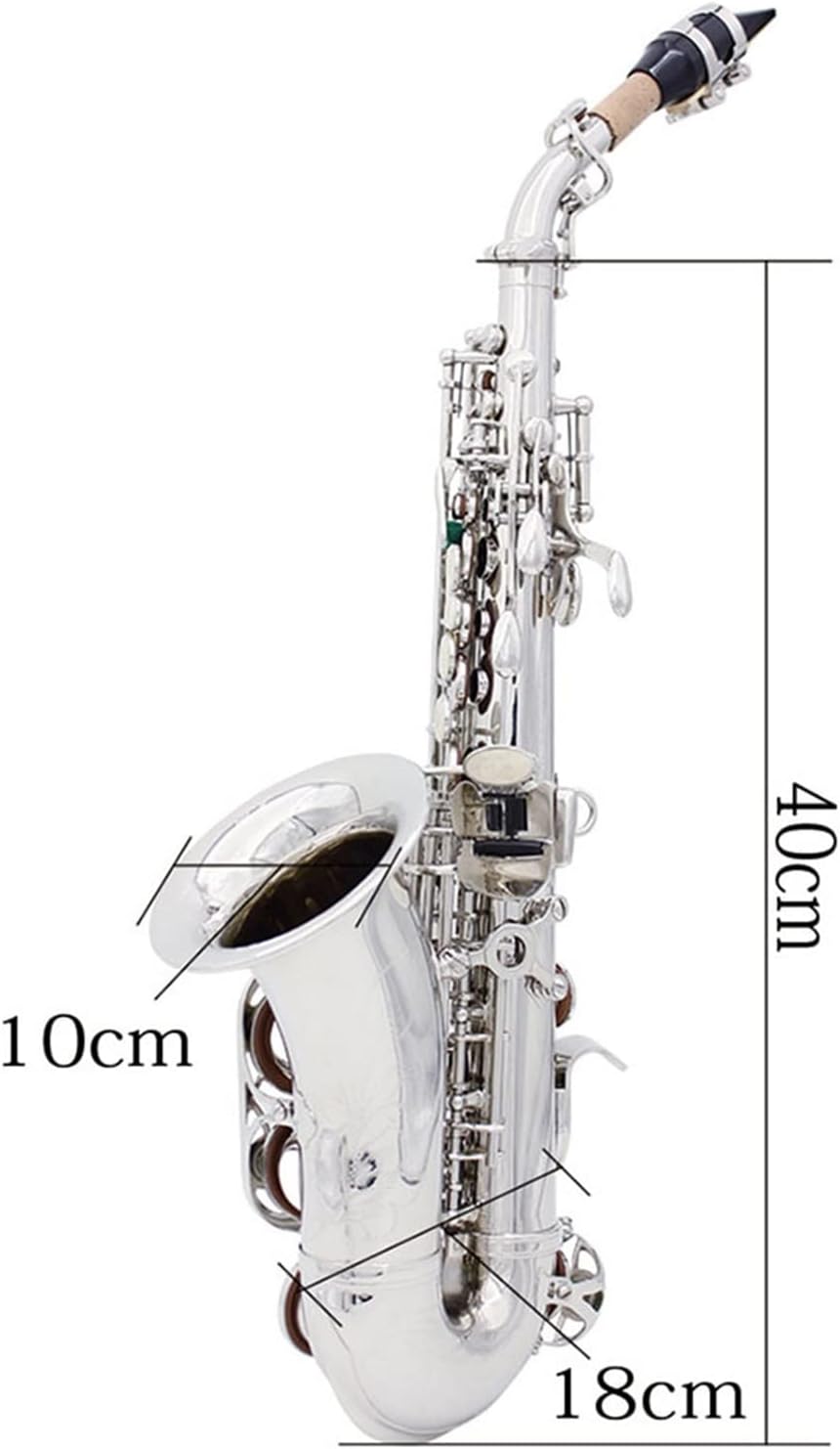 Sax Beginners Kit Bb Saxophone Silver Plated Brass Professional Woodwind Instrument B Flat Sax with Case Musical Instrument Accessories Wind Instrument