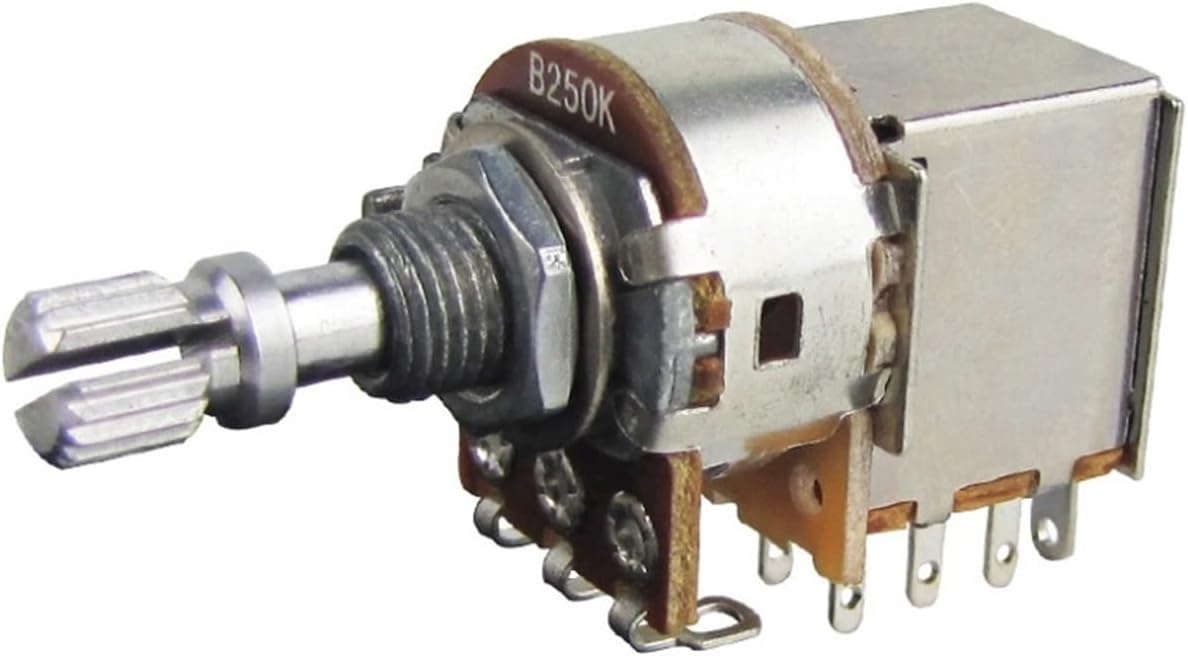 KESHUO 20pcs Push Pull Converter Potentiometers B250K Pots Linear Taper Short Split Shaft for Electric Bass Guitar Guitar Kit Accessories