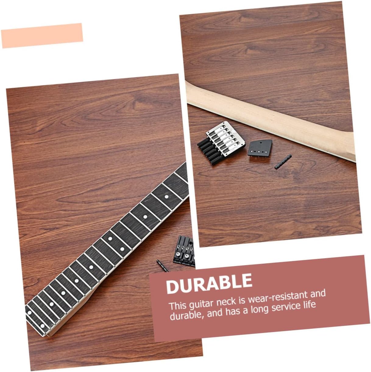 Electric Guitar Neck Bridge Set Maple Wood Unfinished Fret Fingerboard for Diy Projects