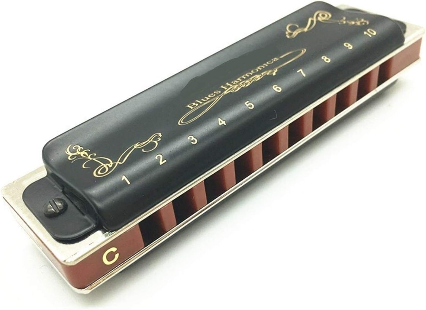 Harmonica Harmonica Diatonic 10 Holes Blues Harp 2 Color 12 Keys/Low F Mouth Ogan Woodwind Musical Instrument T008K Melodica Gaita (Color : Black Low F)