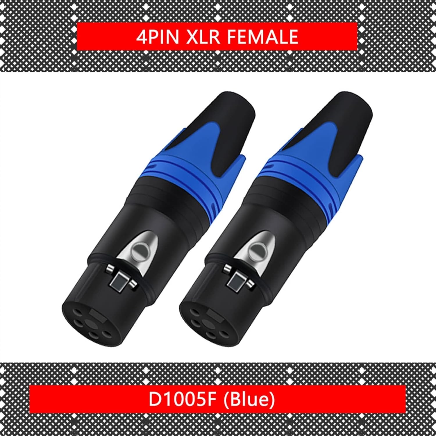 4 Pin X L R Male/Female M I C Cable Wire Connector 4 Pole XLR Plug Microphone Jack Socket 56Pcs (Color : 56xF 4P Blue)
