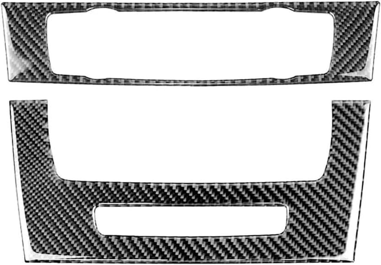 Auto Parts 2Pcs/Set Car CD Air Conditioning Control Panel Cover Sticker Trim Carbon Fiber Compatible for BMW 3 E90 E92 2005-2012(Carbon Fiber 01)