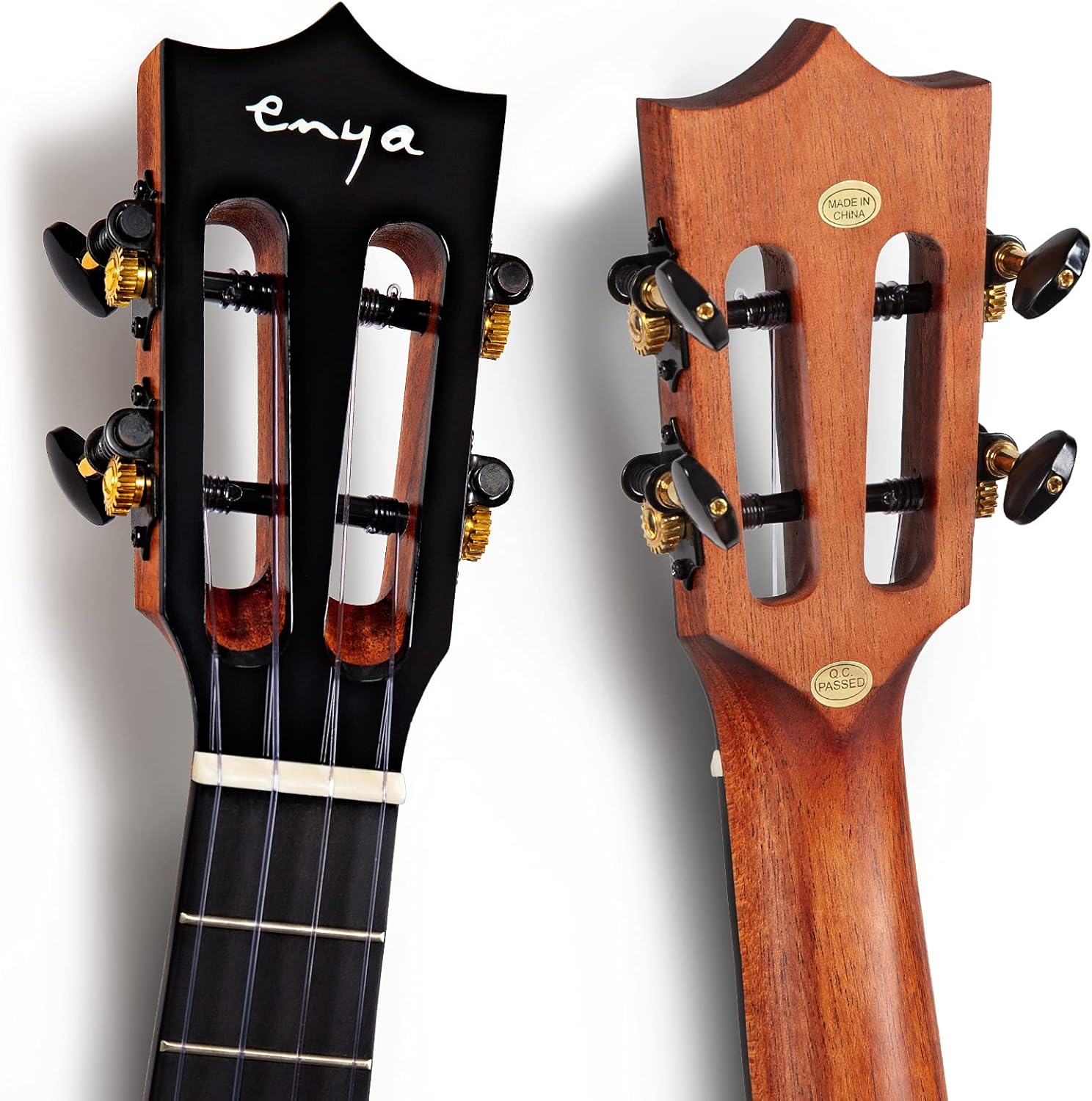 Enya EUC-MAD Concert Ukulele Solid Gloss Mahogany Original Color 23 Inch with High-end 15mm Padded Gig Bag