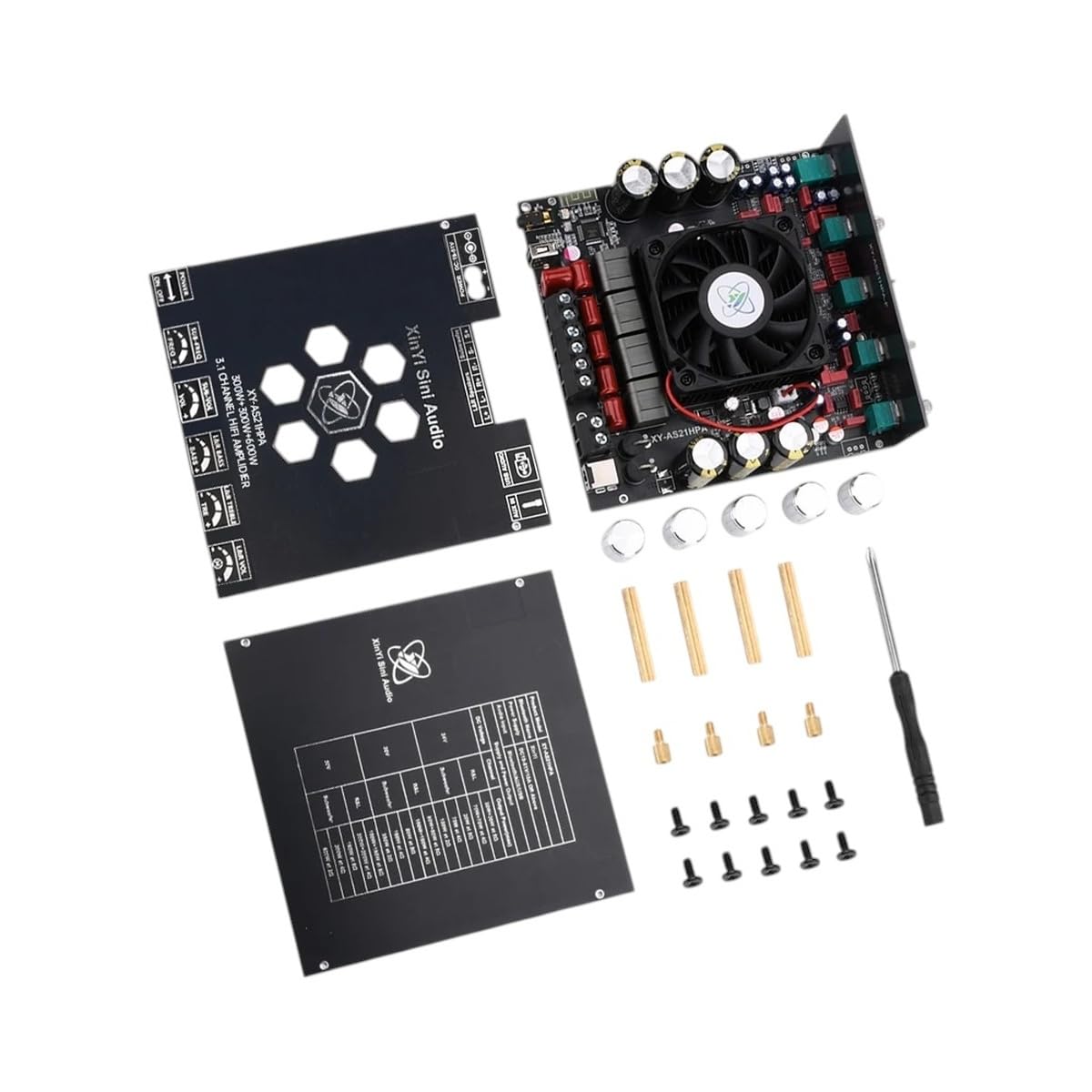 XY - AS21HPA Audio Amplifier Board 300W*2+600W Optimized Power TPA3255 HiFi Sound Stereo Amplifier AMP Module 2.1 Channel Subwoofer
