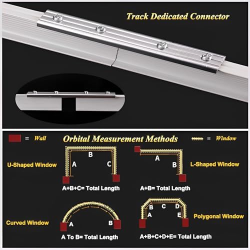 Shower Curtain Rod Adjustable Corner for Bathroom Bathtub Clothing Store,Heavy Duty Flexible Curtain Track Bendable Aluminum Rails for Ceiling/Wall Mount Ideal for L Shaped & U Shaped Bay Wi