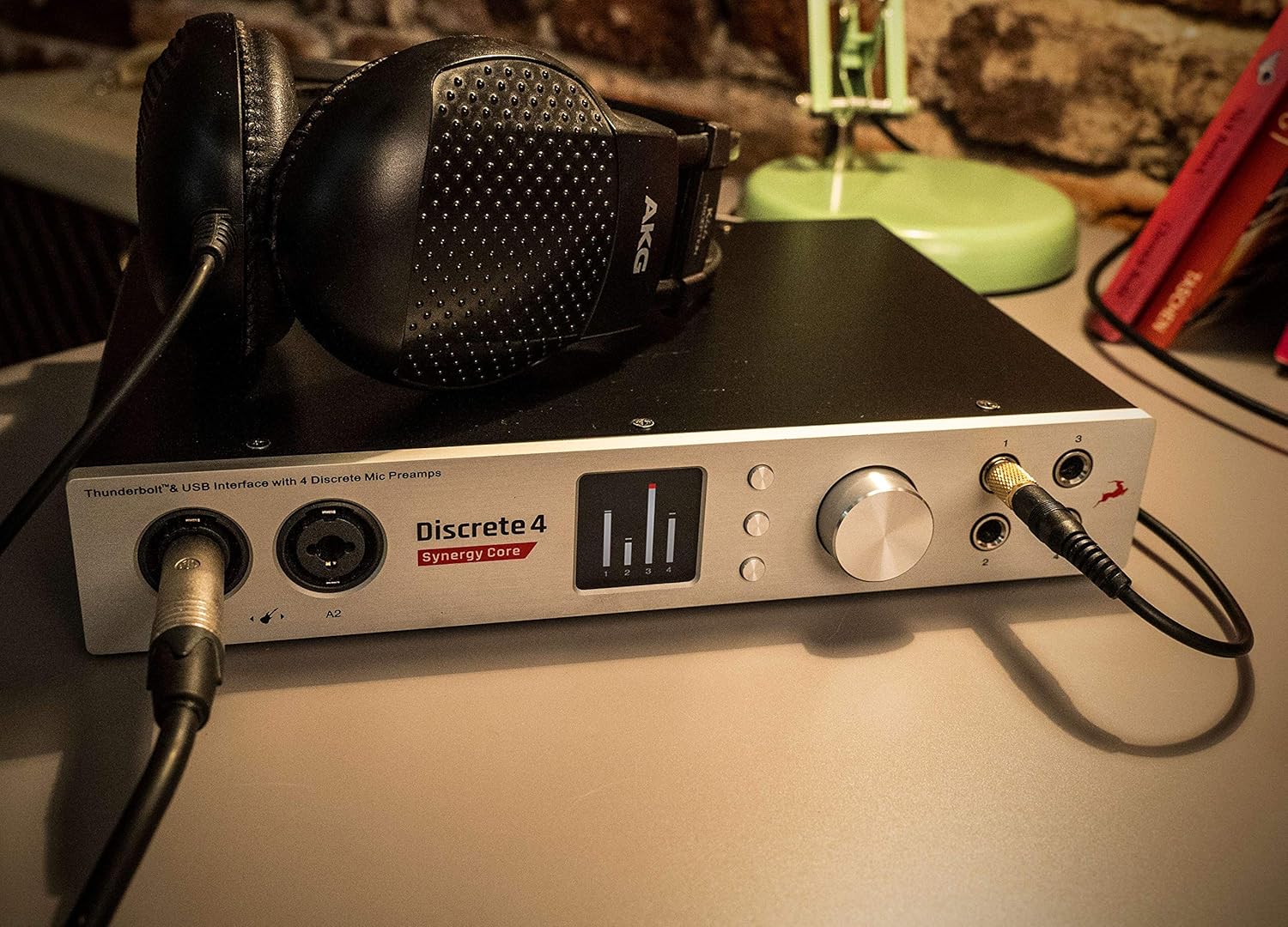 Antelope Audio Discrete 4 Synergy Core Desktop Audio Interface for Music Professionals - Thunderbolt & USB 4 Channel Microphone Preamp Recording, Streaming Studio Audio Interface w/37 FX Included