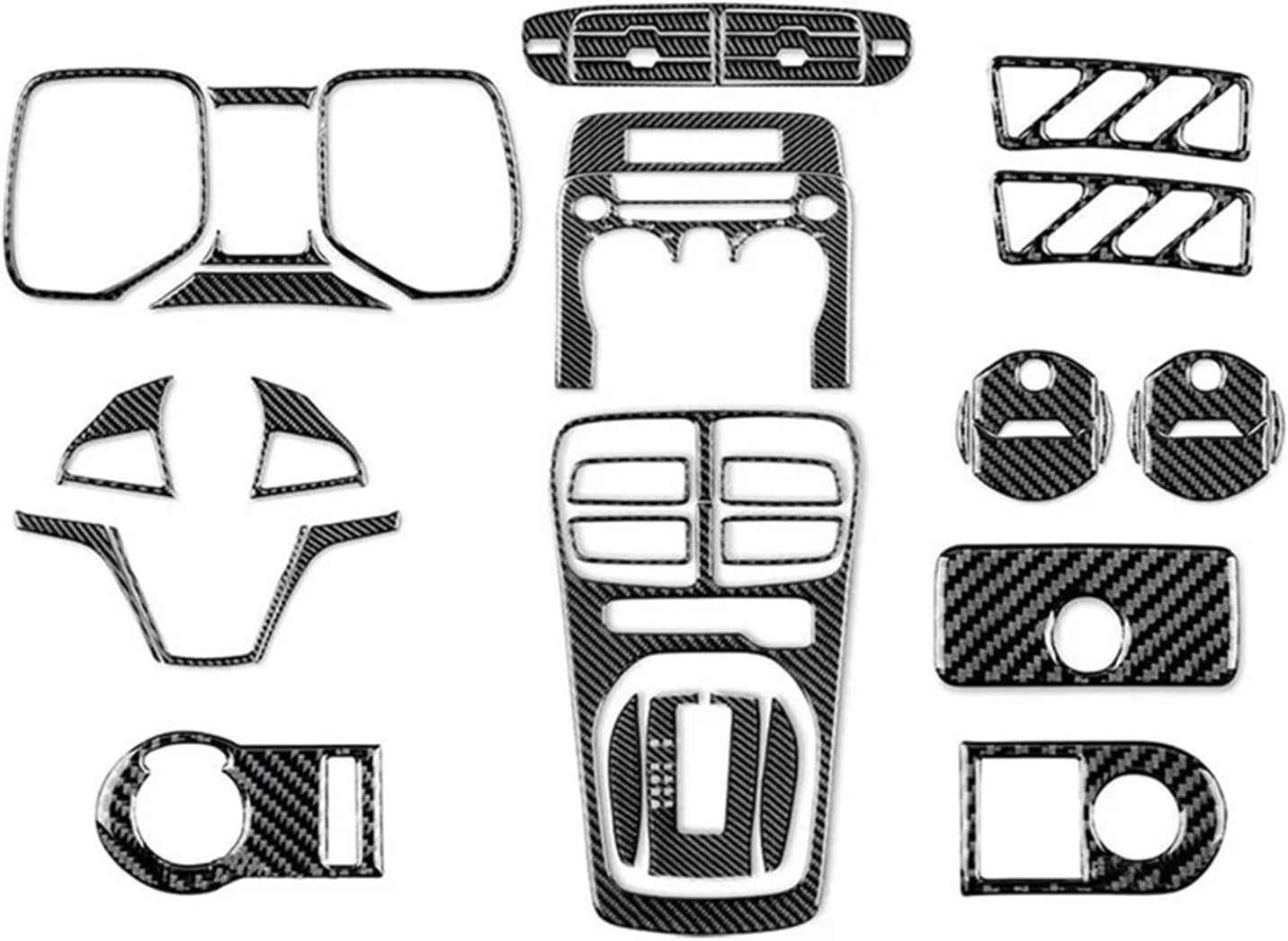 Compatible for Camaro 2010-2015 Carbon Fiber Full Interior Kit Central Control Trim Decorative Stickers Car Accessories