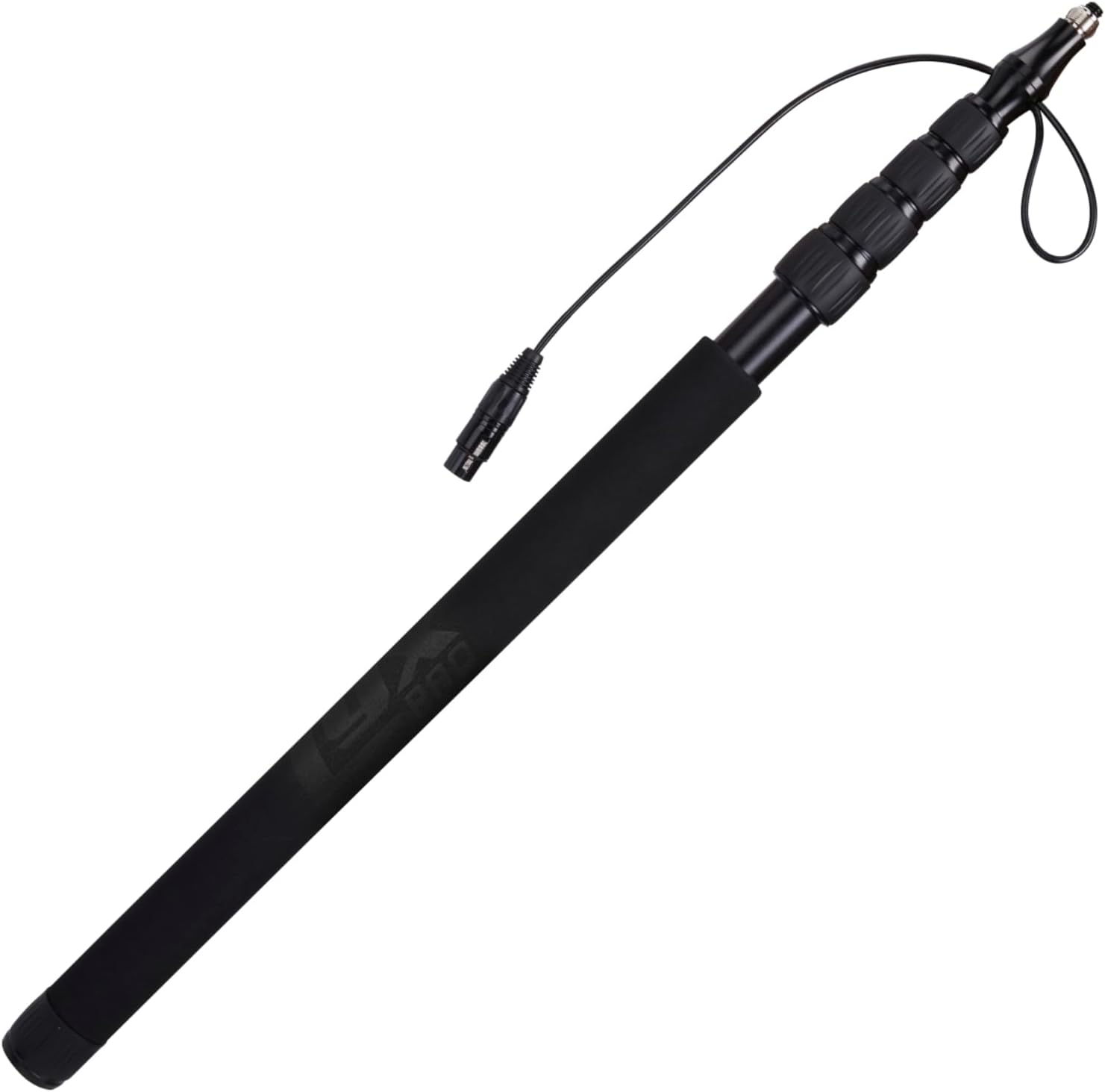 LyxPro Portable Mic Boom Pole Arm 5 Section Stretchable Padded Handheld Telescopic Aluminum Adjustable With Built In Internal XLR Cable Shotgun Zoom Microphones, Fish Pole extends 2.4’ - 9.25’ MPL-20