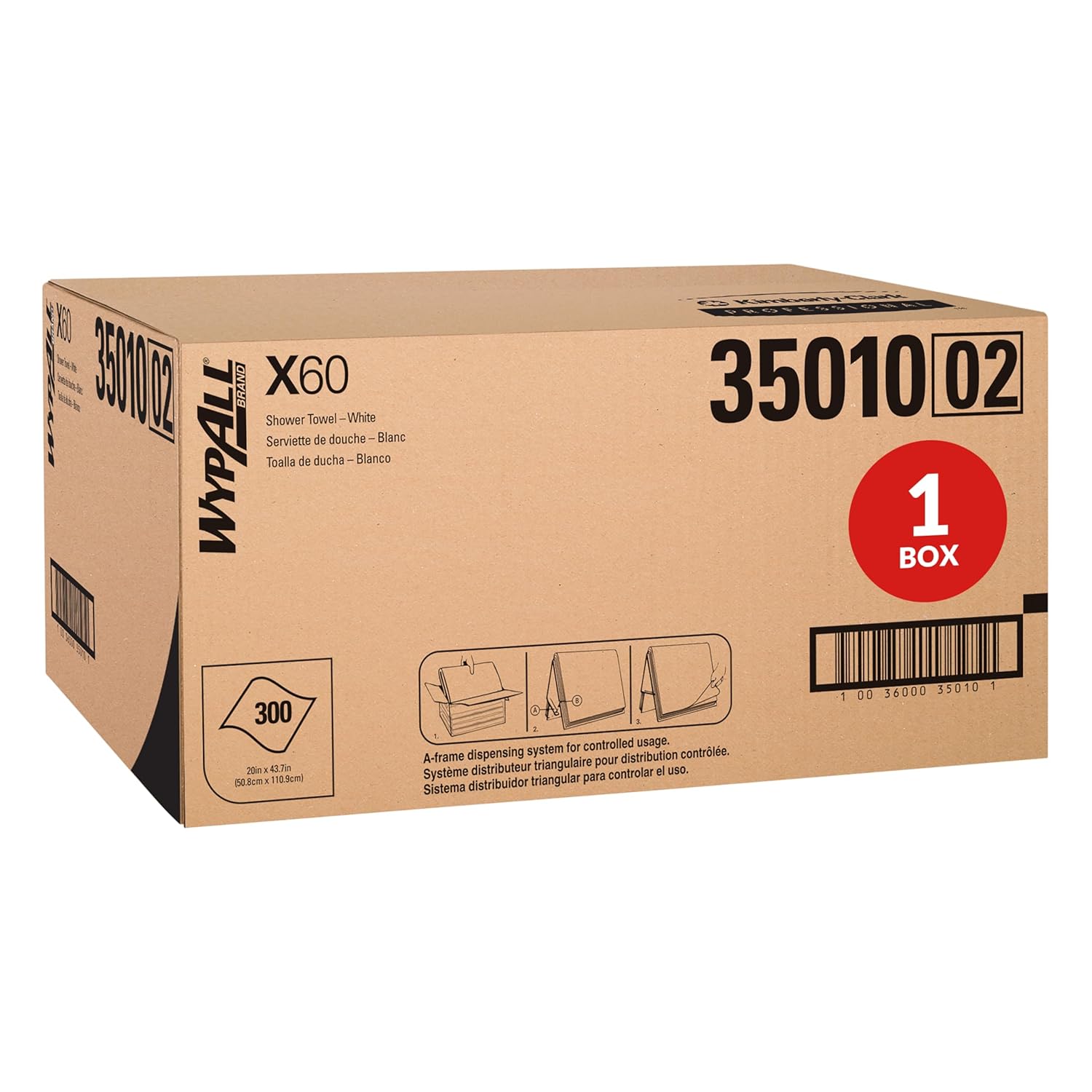 WypAll GeneralClean X60 Cloths Multi-Task Cleaning Wipes (35010), Strong and Absorbent Towels, White (3 Packs of 100 Sheets, 300 Sheet Total)