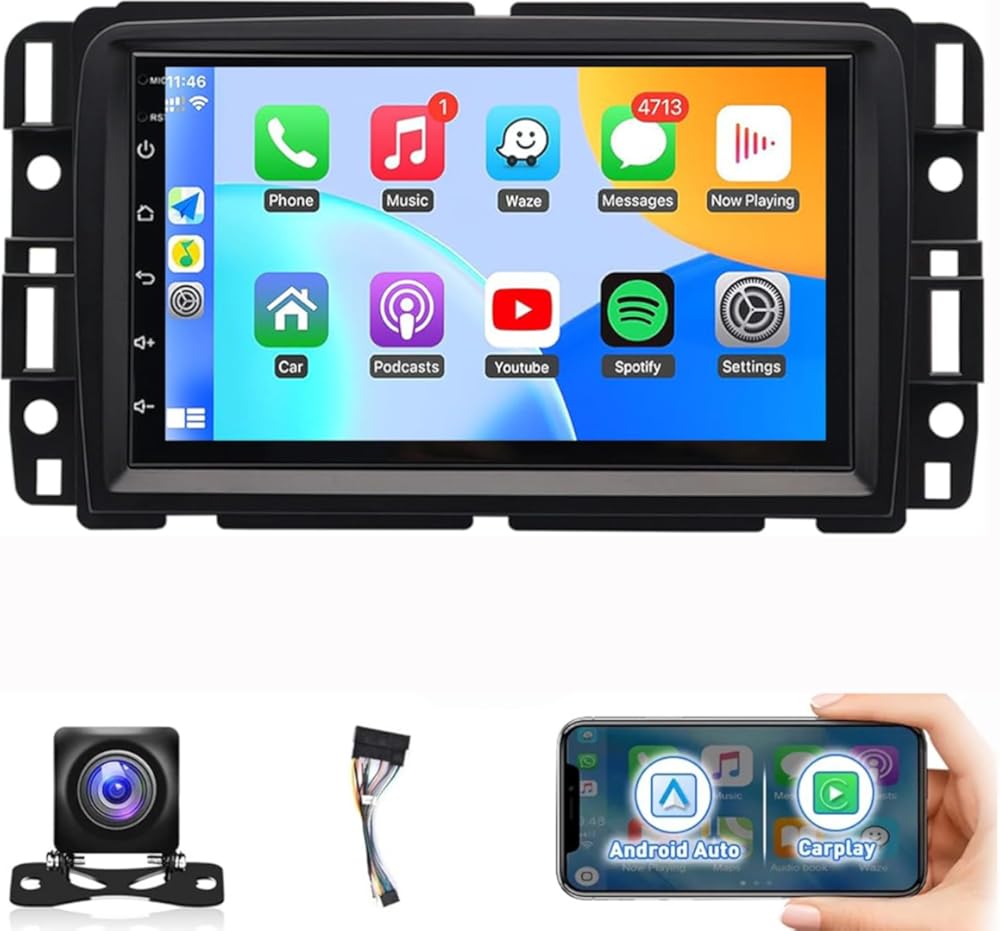 Car Radio for GMC Acadia 2013 2014 2015 2016 2017,for Chevrolet Traverse 2013-2017 with Wireless CarPlay Android Auto, 7 Inch Touch Screen Stereo for GMC Traverse WiFi GPS BT Backup Camera-2+32G