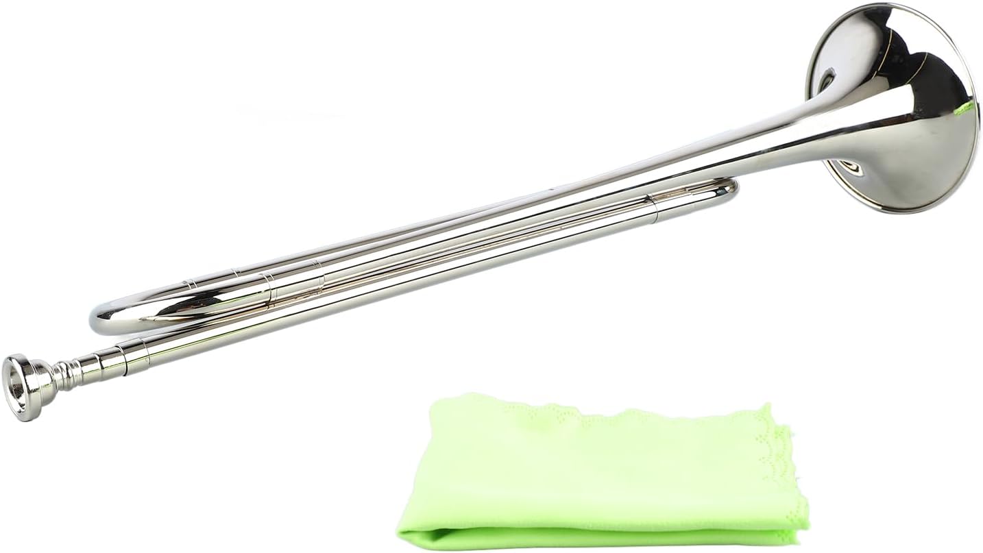 Diydeg Bugle Cavalry Trumpet - B Flat Brass Retro Standard Trumpet Musical Instrument for School Band Cavalry Orchestra