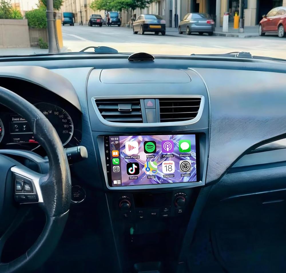 2+64G Car Radio Stereo fit for S-uzuki Swift 2010 2011 2012 2013 2014 2015 2016,9 Inch IPS Touch Screen Features AM/FM Radio,Support Wireless CarPlay/Android Auto,SWC/Airplay Free Backup Camera