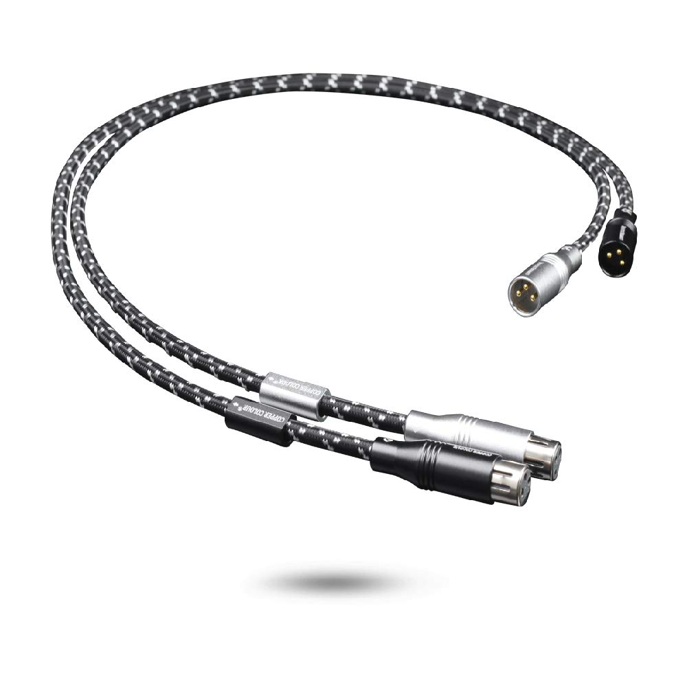 Copper Colour Water Audio Cable Balance XLR with Gold-Plated Plug HiFi Wires Pair 1.5m (4.92 ft)