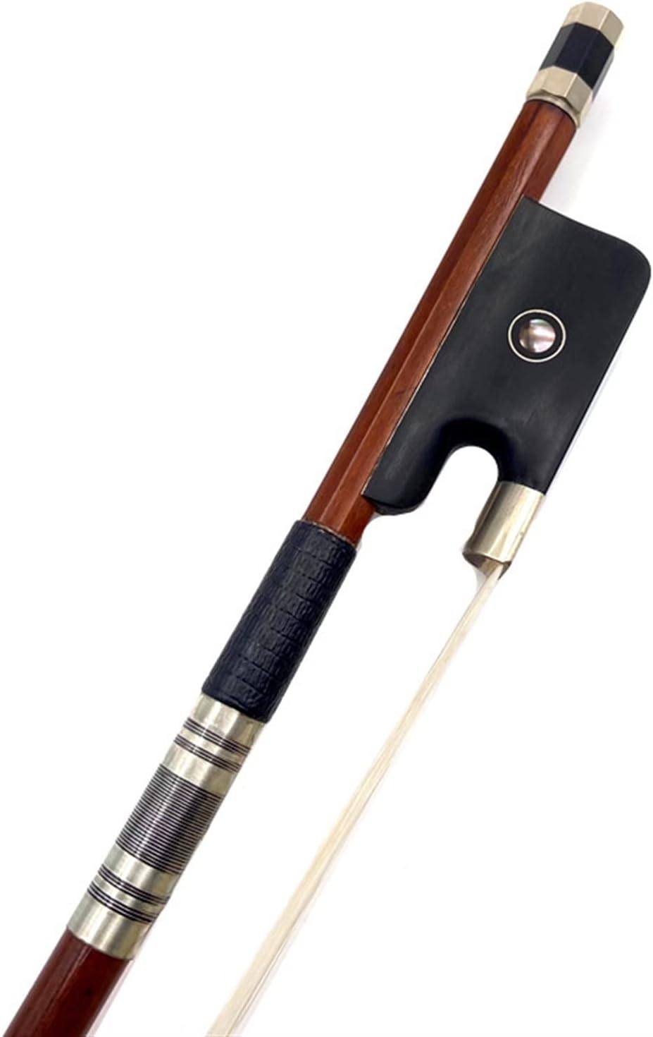 TSTS 1 Pcs Professiona Pernambuco Upright Bass Bow 3/4,White Horse Hair Horsetail Full Size Violin Bow