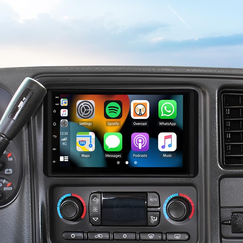 Car Stereo for Chevrolet Silverado1500/2500 2003-2006 & for GMC Sierra 1500/2500/3500 2003-2006, 7 Inch HD Touchscreen Radio Android 13 with CarPlay/Android Auto GPS Navi | WiFi/Bluetooth/Mirror Link