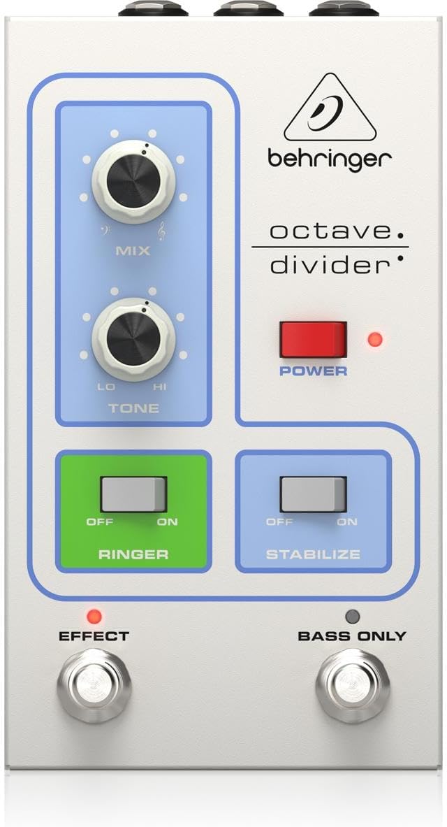 Behringer Guitar Octave Effect Pedal, Silver OCTAVE DIVIDER