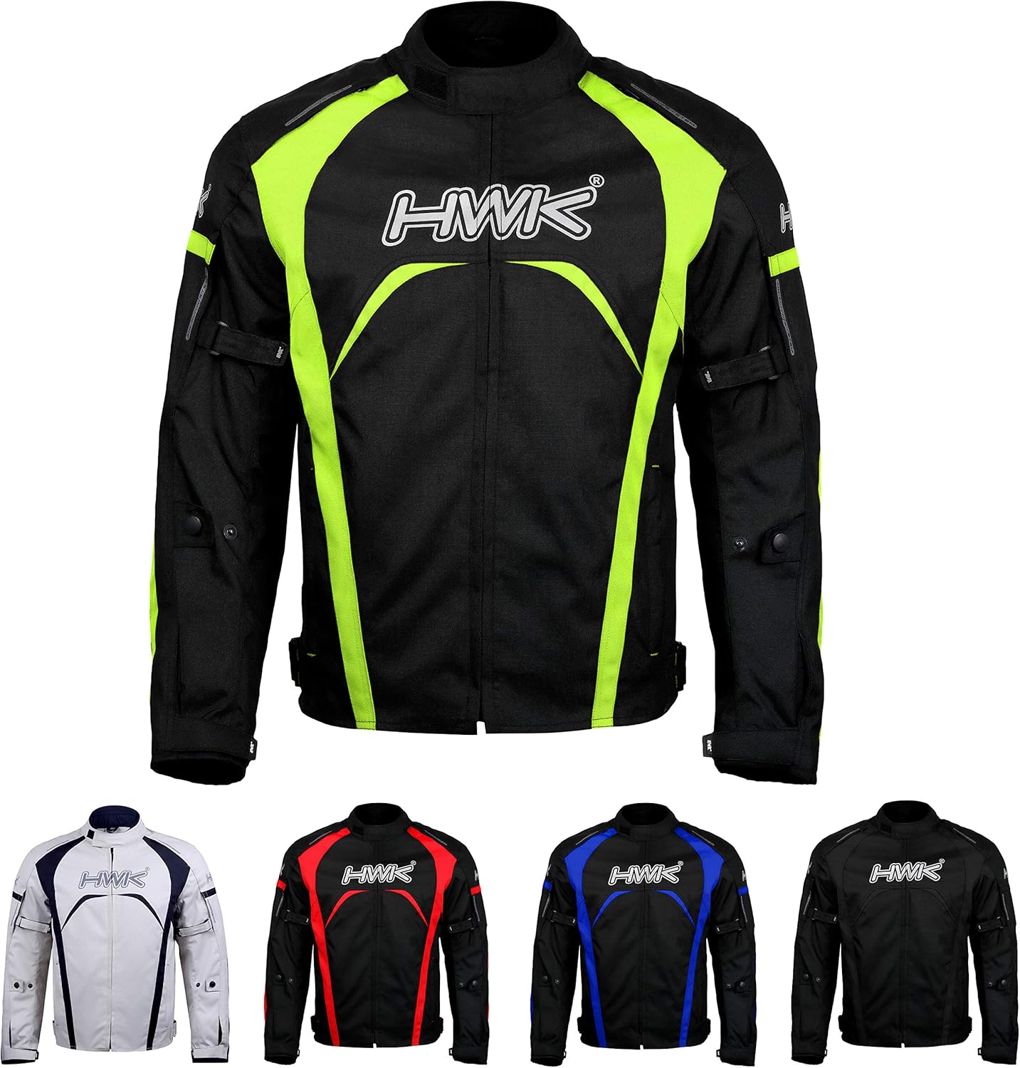 HWK Motorcycle Jacket Men's Riding Textile Racing Motorbike Hi-Vis Biker CE Armored Water Resistant Jackets