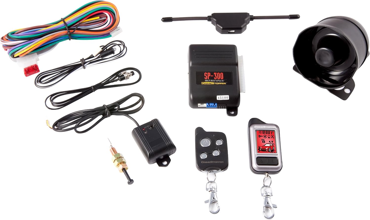 Crimestopper SP-300 2-Way FM LCD Pager Car Alarm with Keyless Entry and Engine Disable