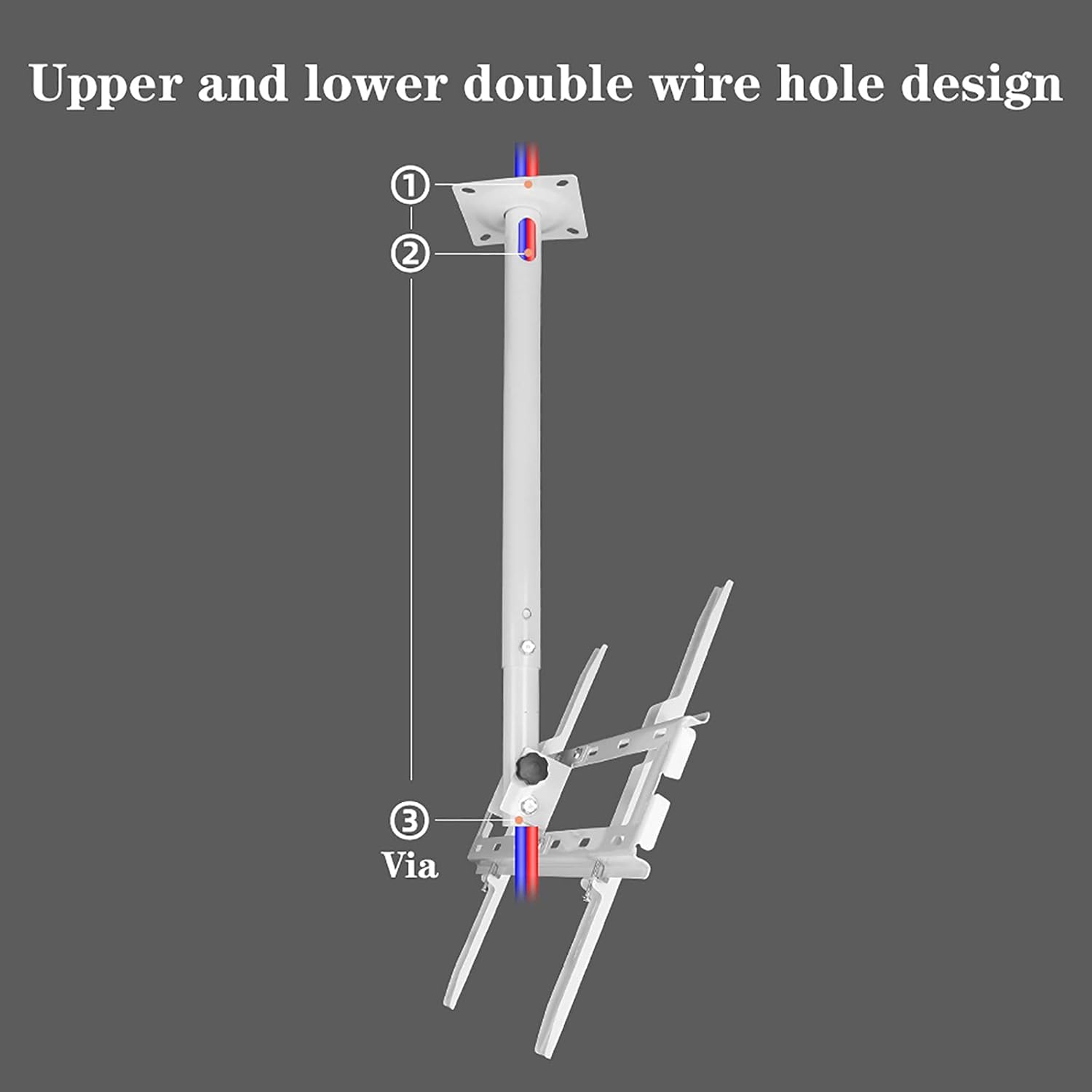 Tv Stand Tv Wall Mount Ceiling Tv Mount, 360° Swivel and Tilt Ceiling Tv Bracket, Fit Most12-32/32-55 Inch LCD Flat Screen and Curved Tvs, White,3255inch-2m