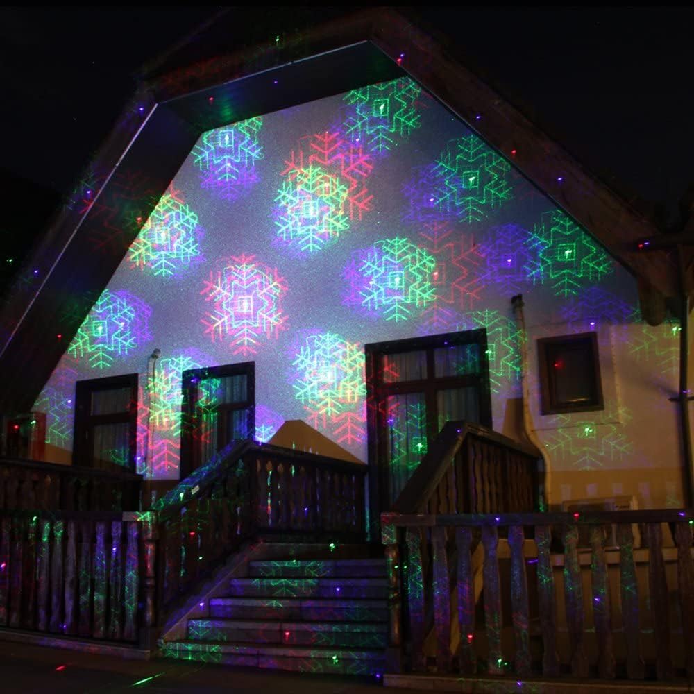 LedMall Motion Pattern Firefly 3 Models in 1 with 18 Patterns RGB Outdoor Laser Christmas Lights Projector with RF Remote Control and Security kit